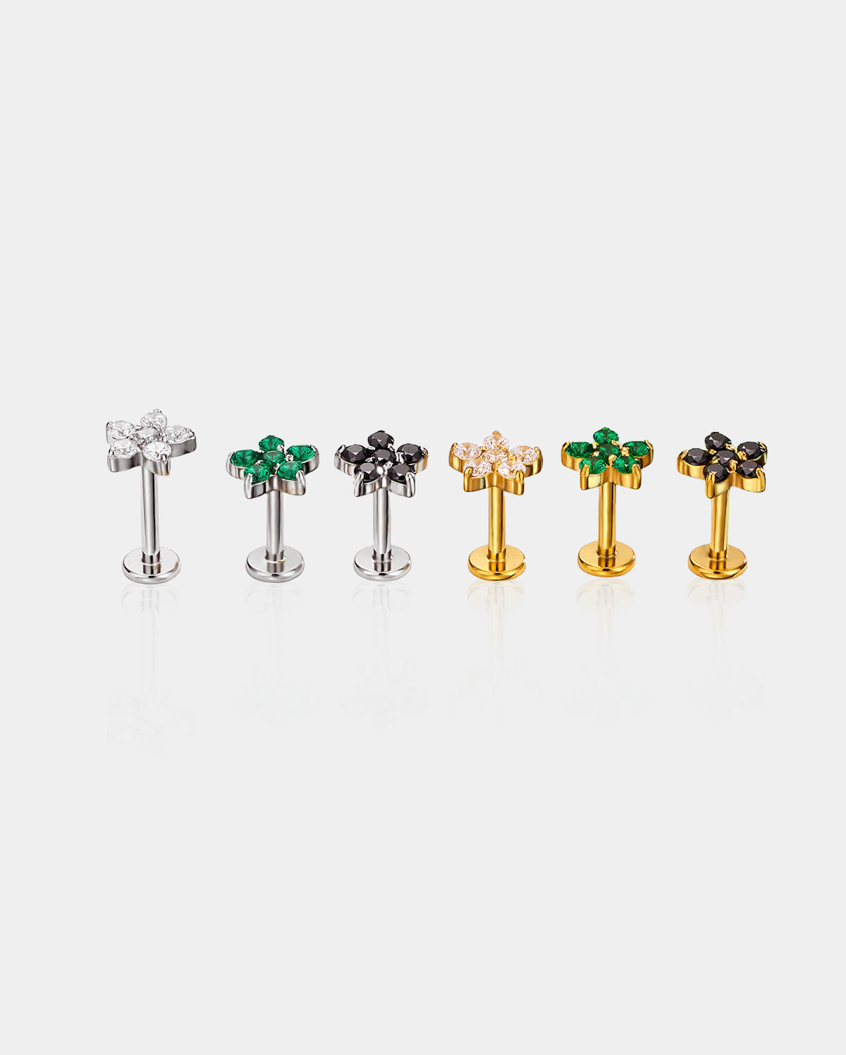 Flower Threadless Push Pin Helix Stud