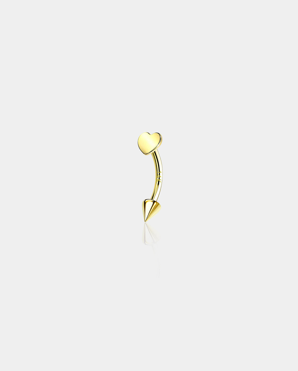 14K Gold Flat Heart Eyebrow Rook Ring