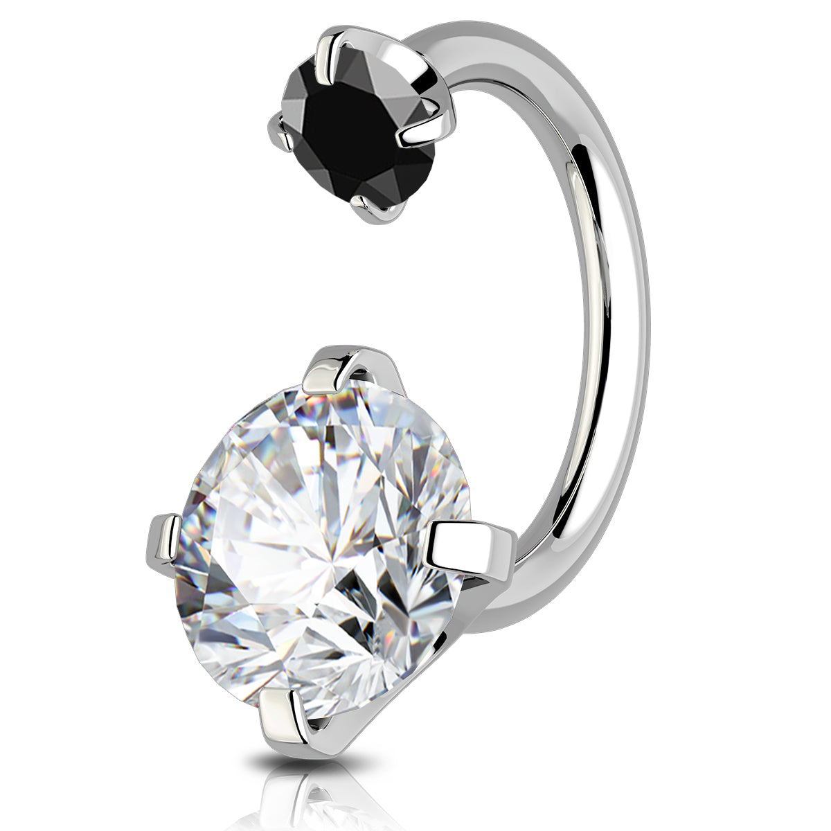 CZ Horseshoe Internally Threadless Cartilage Ring