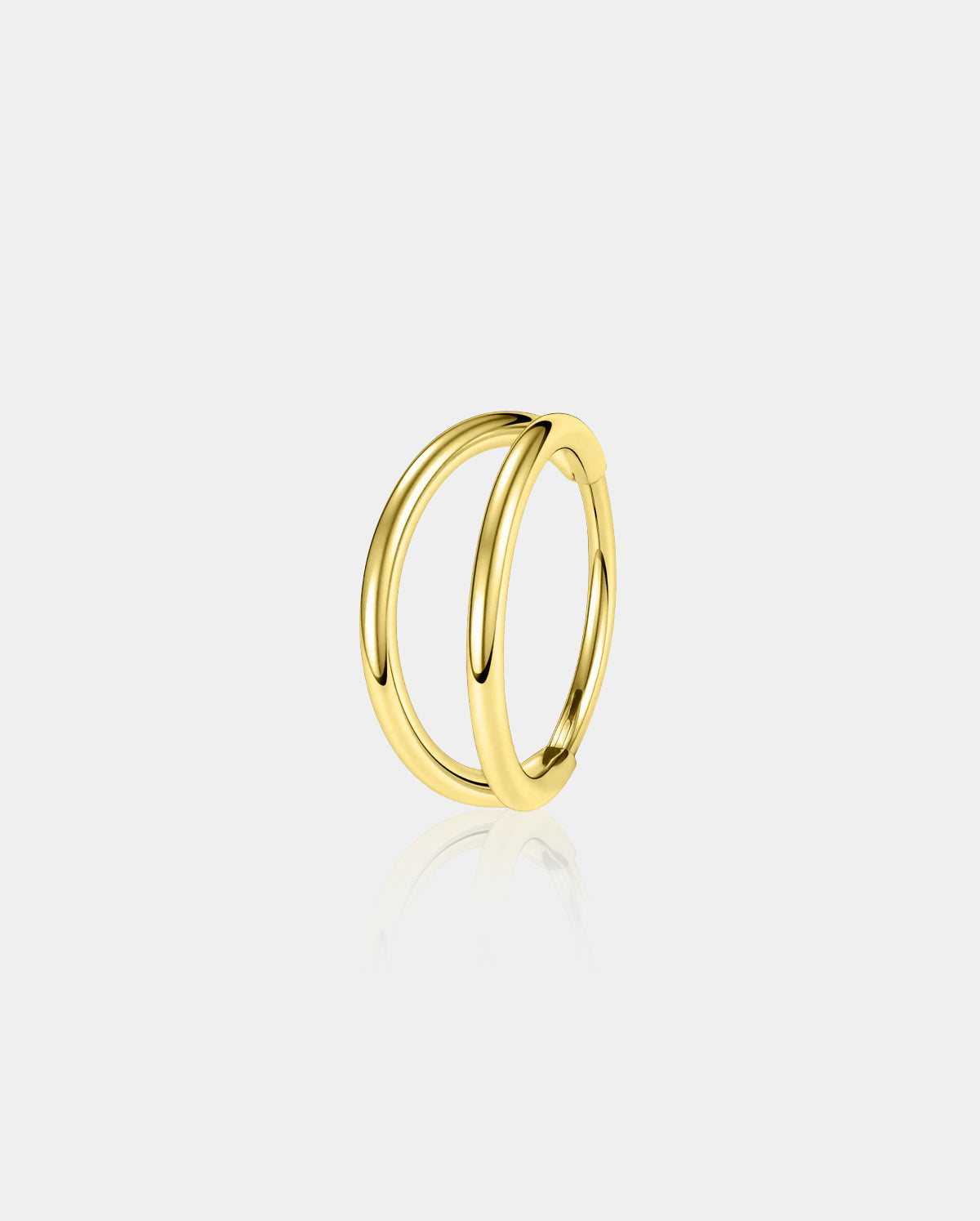 18G 14K Gold Double Layered Segment Nose Hoop