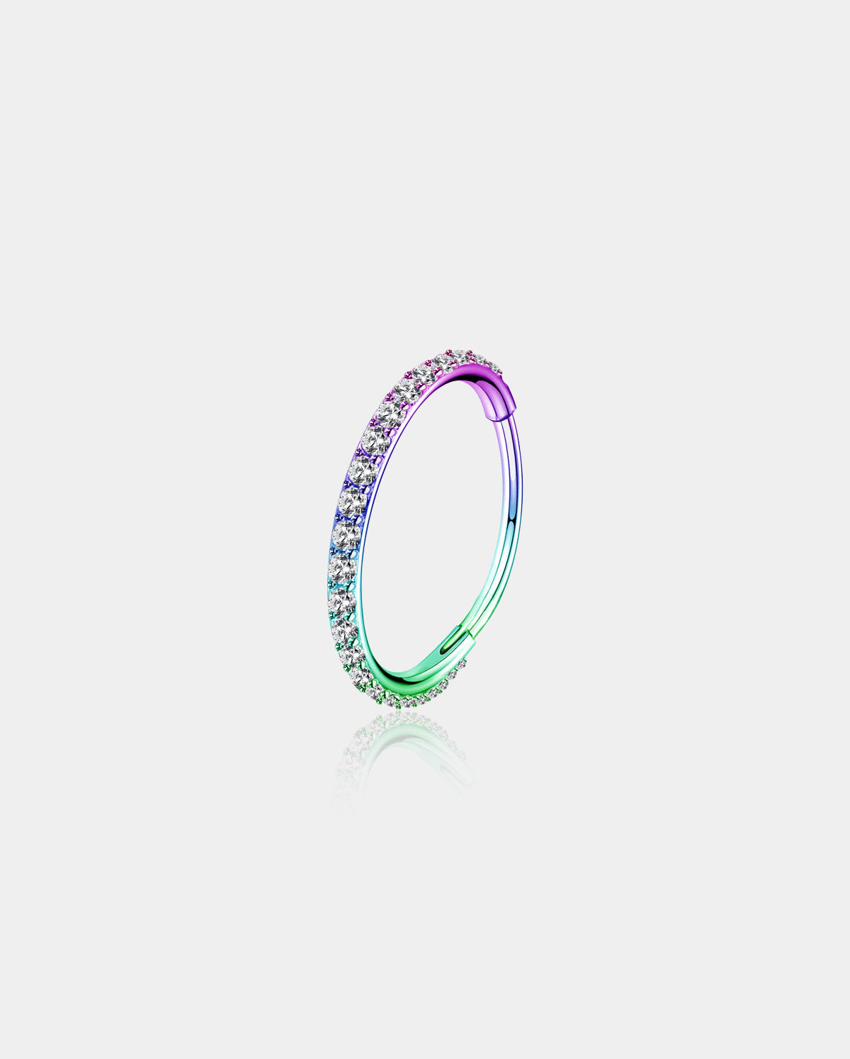 20G CZ Colorful Hinged Segment Nose Ring