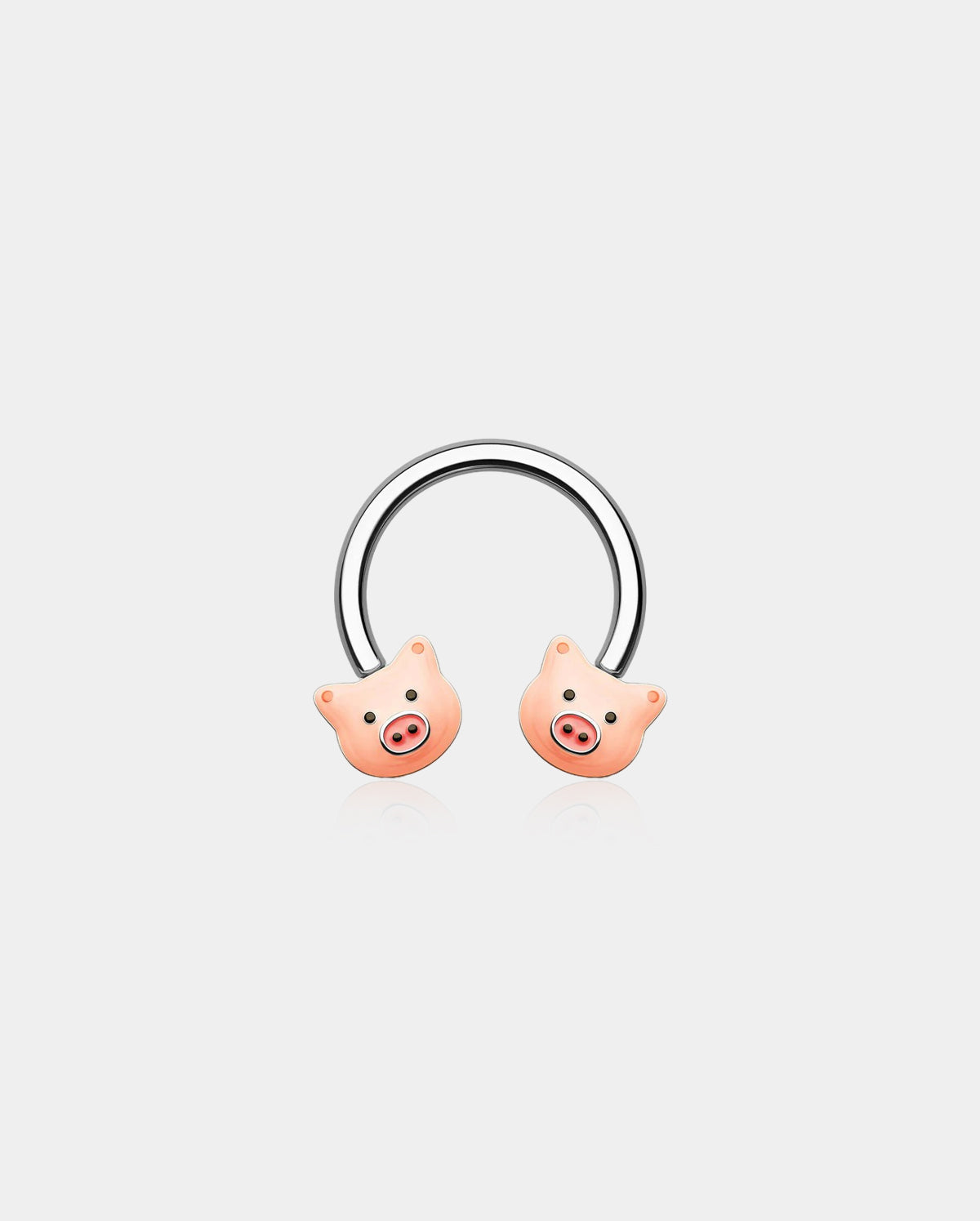 Pink Pig Horseshoe Septum Ring