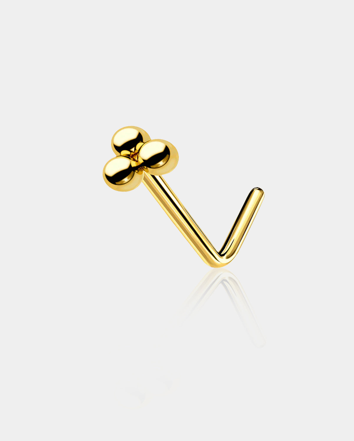 Three Ball Beaded L-Shaped Nose Stud