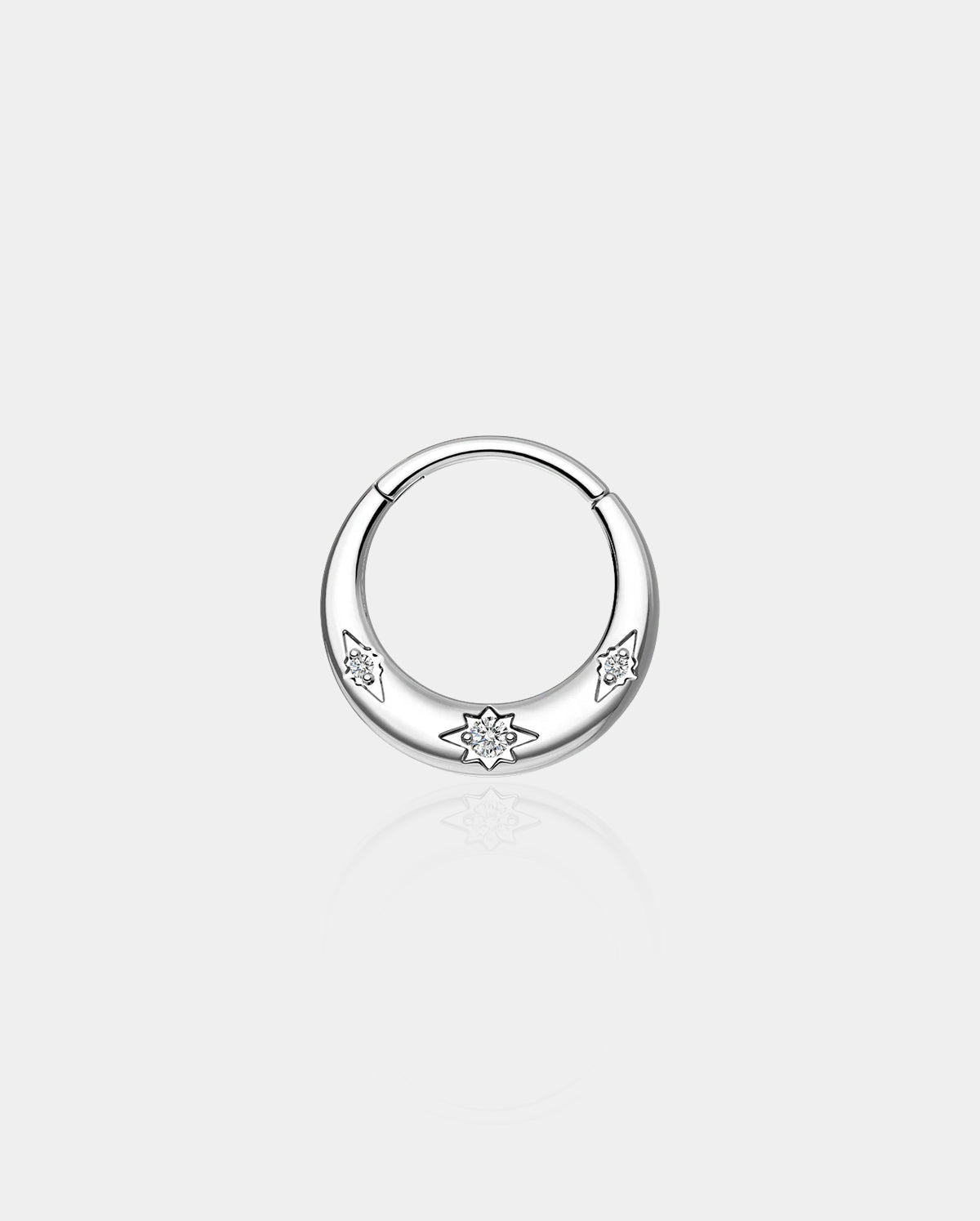 Engraved Three CZ Septum Ring