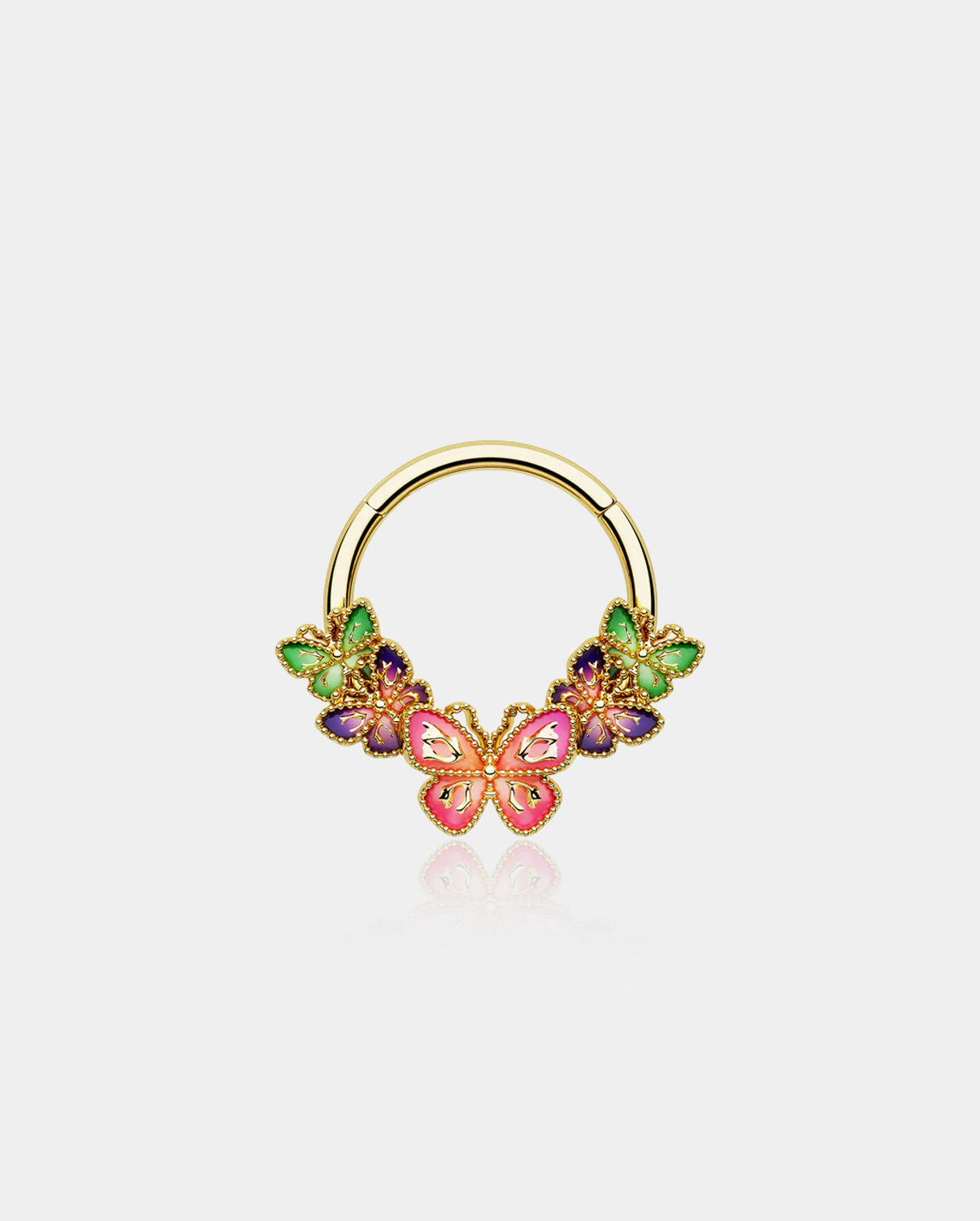 Iridescent Butterfly Segment Septum Ring