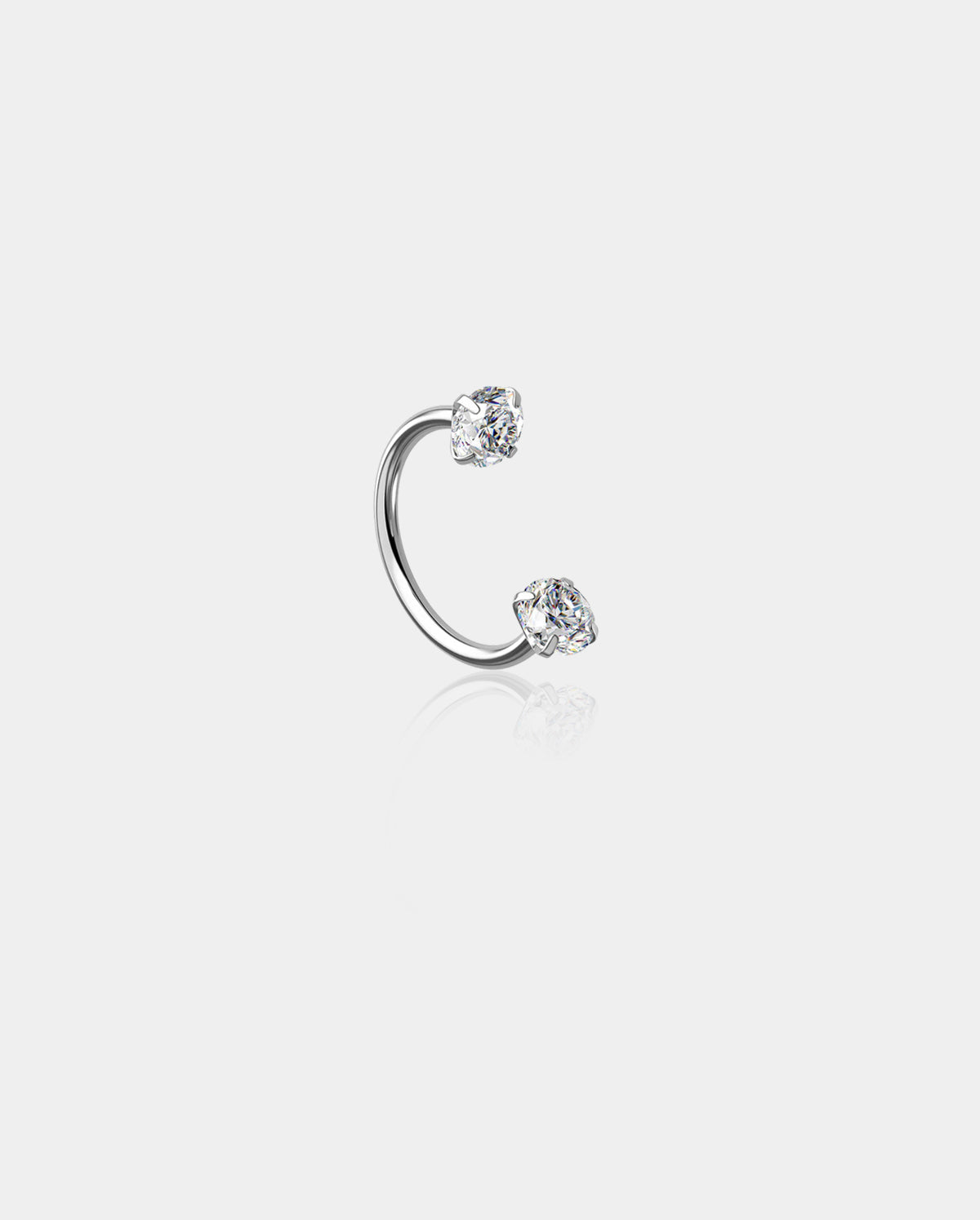 Internally Threaded CZ Nose Ring