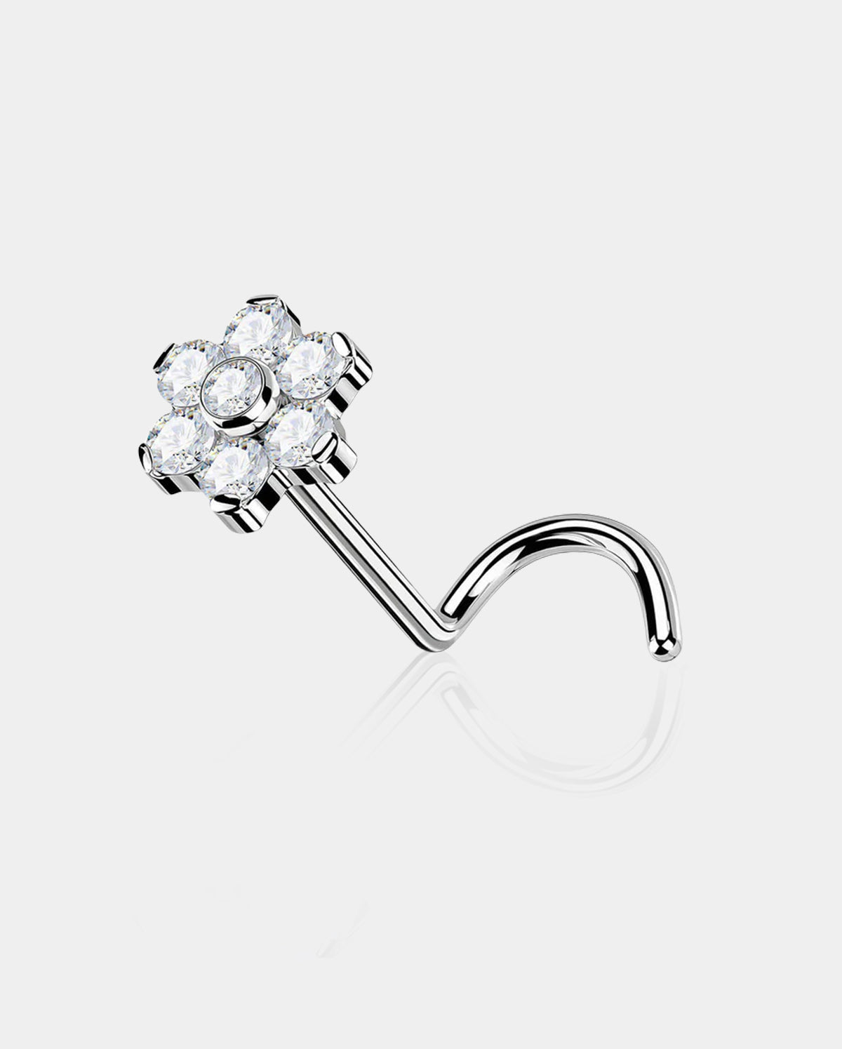 Flower Threadless Titanium Nose Stud