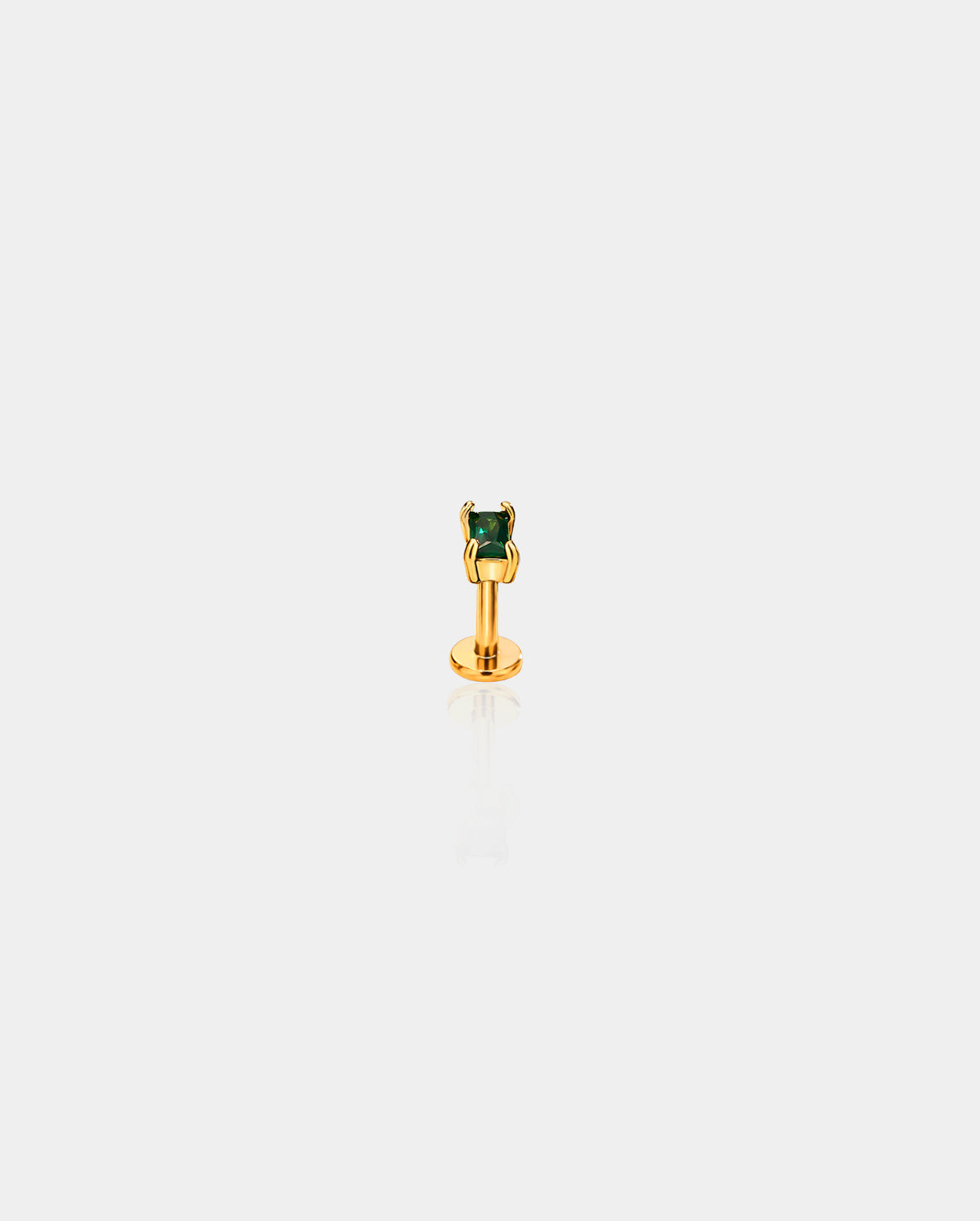 Rectangle CZ Threadless Push Pin Helix Stud