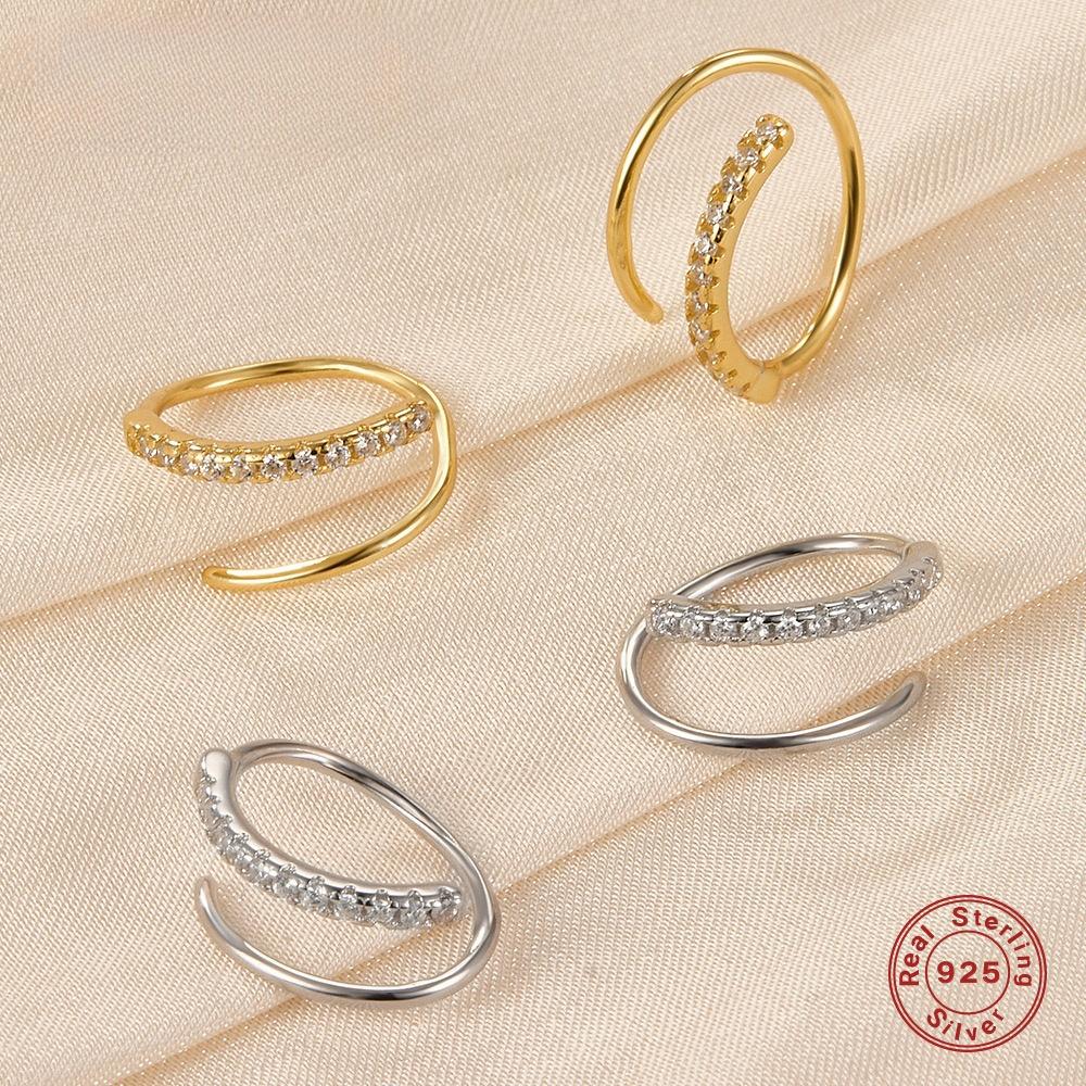2PCS S925 Sterling Silver Spiral Hoop Earring