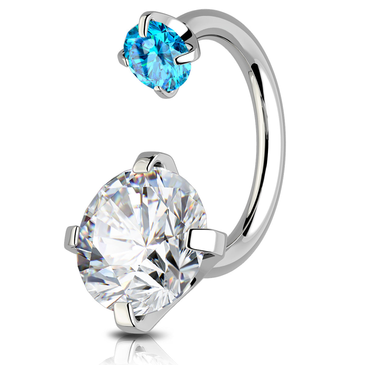 CZ Horseshoe Internally Threadless Cartilage Ring