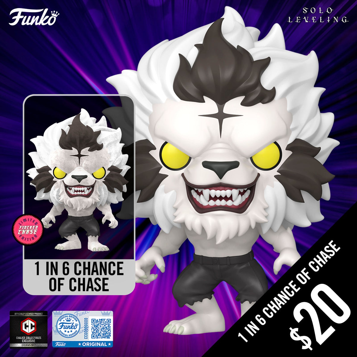 Funko Pop! Chalice Exclusive: Solo Leveling S2: Baek Yoonho - Silver Mane #2273 (1 in 6 chance of Chase)