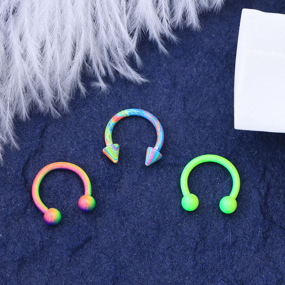 6pcs Corlorful Spike Septum Ring Pack