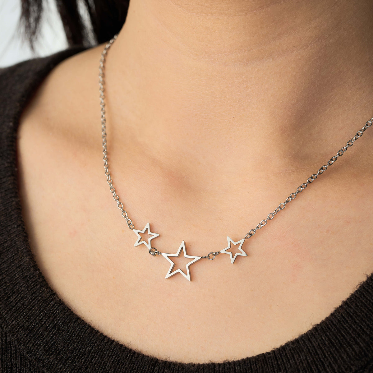 Three-Star Chain Necklace（Gift Packing Available）