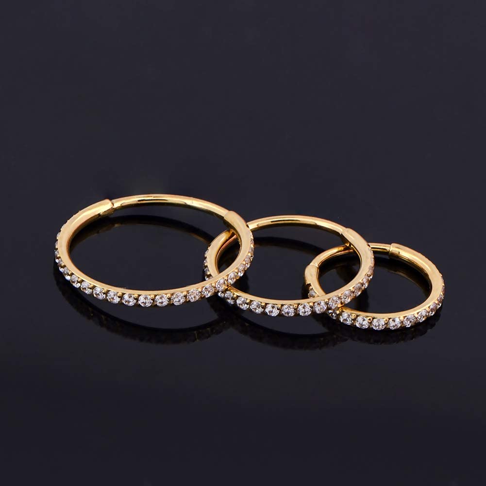 20G CZ Hinged Segment Nose Ring