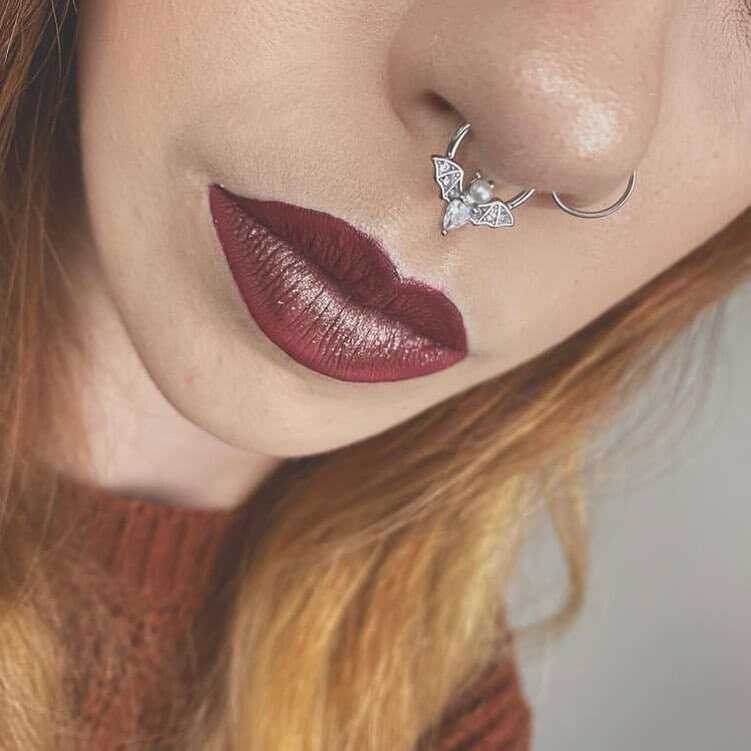CZ Pearl Bat Septum Ring