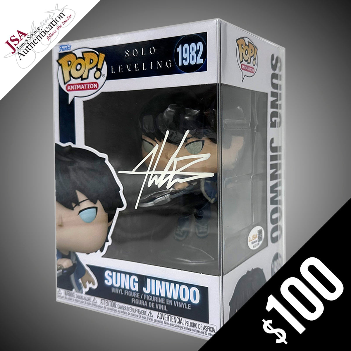 Funko Pop! Solo Leveling: Sung Jinwoo #1982 - SIGNED by Aleks Le (JSA Certified)