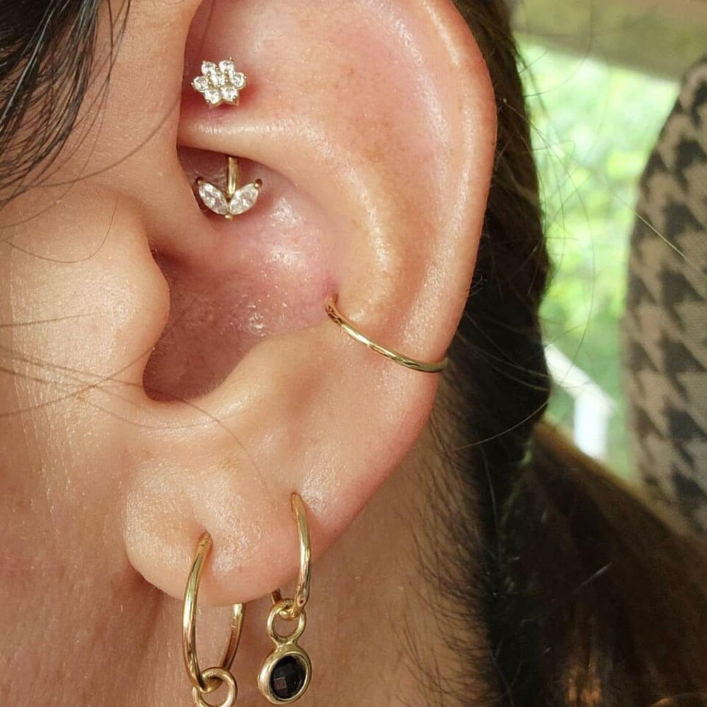 18G 14K Gold Segment Nose Hoop