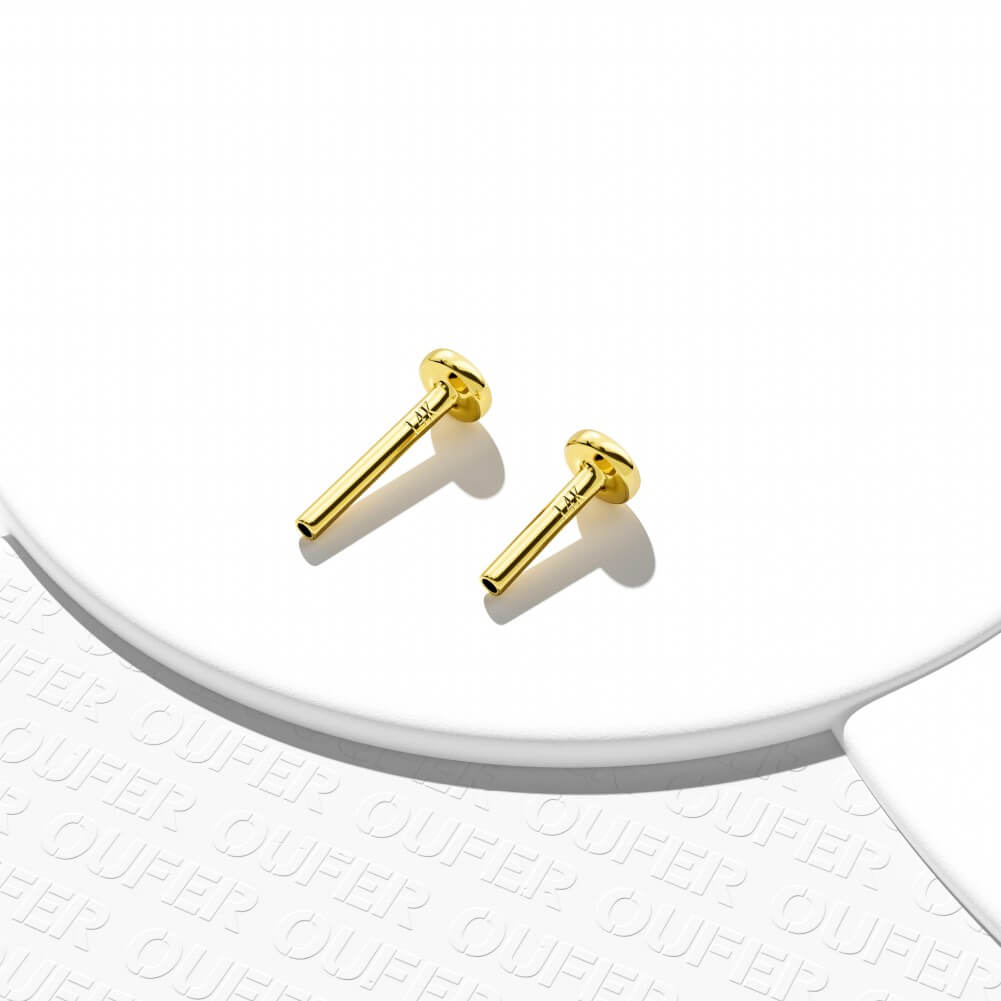 14K Gold Flat Back Threadless Post