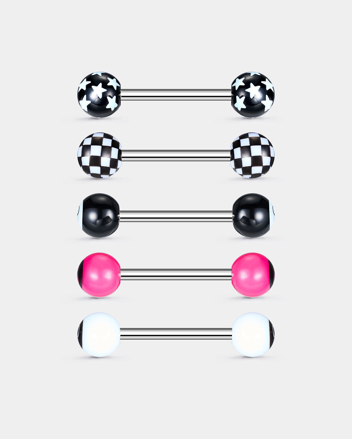 5PCS Acrylic Y2K Tongue Barbells Set