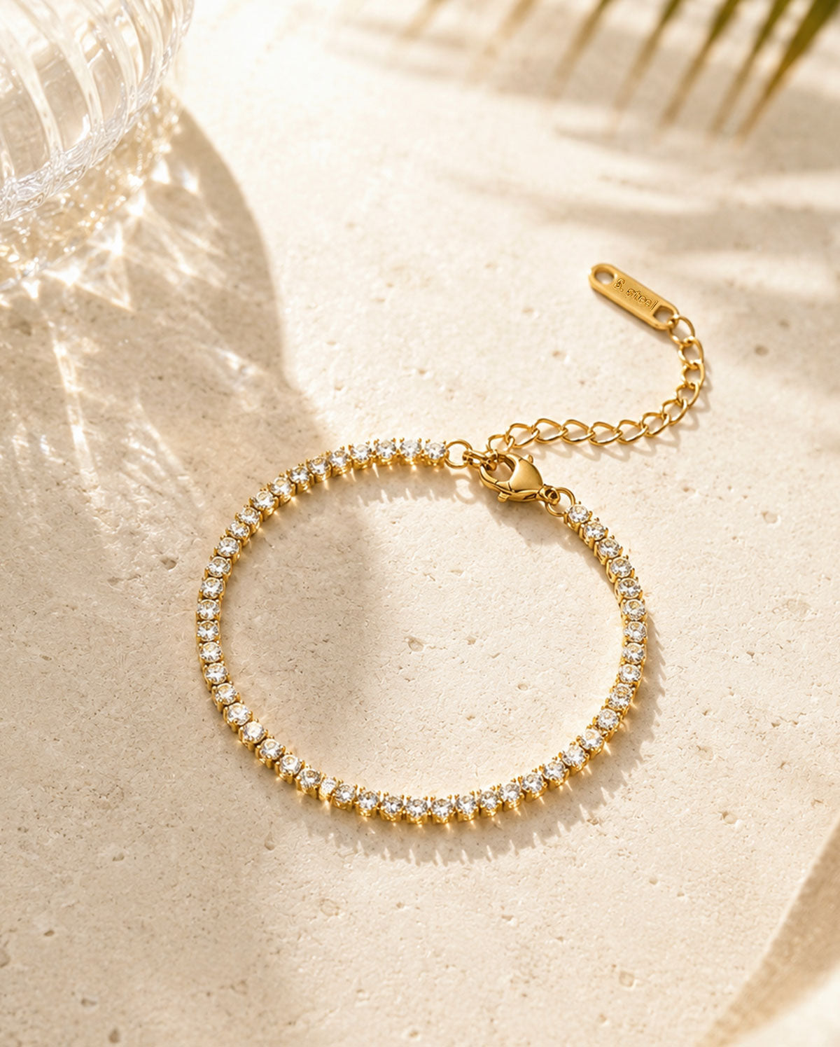 2mm Clear CZ 18K Plated Tennis Bracelet