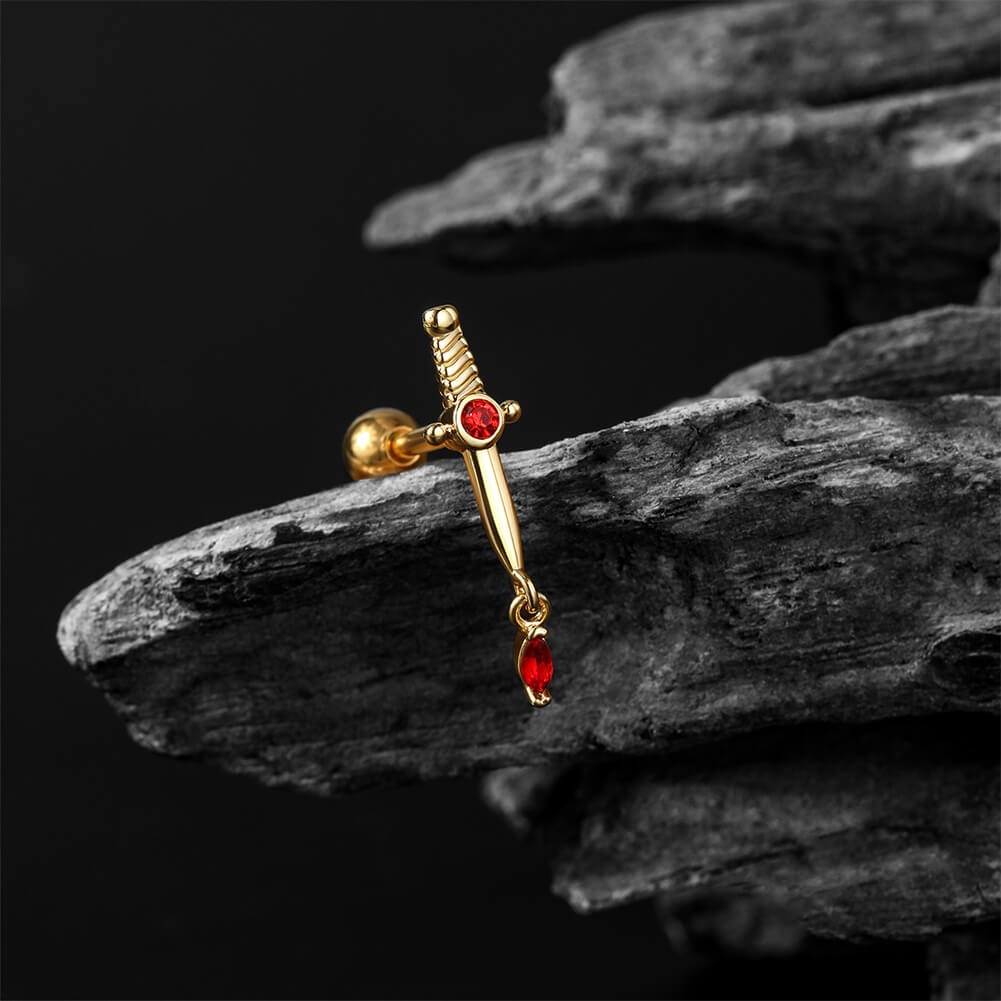 Sword Helix Stud Cartilage Ring
