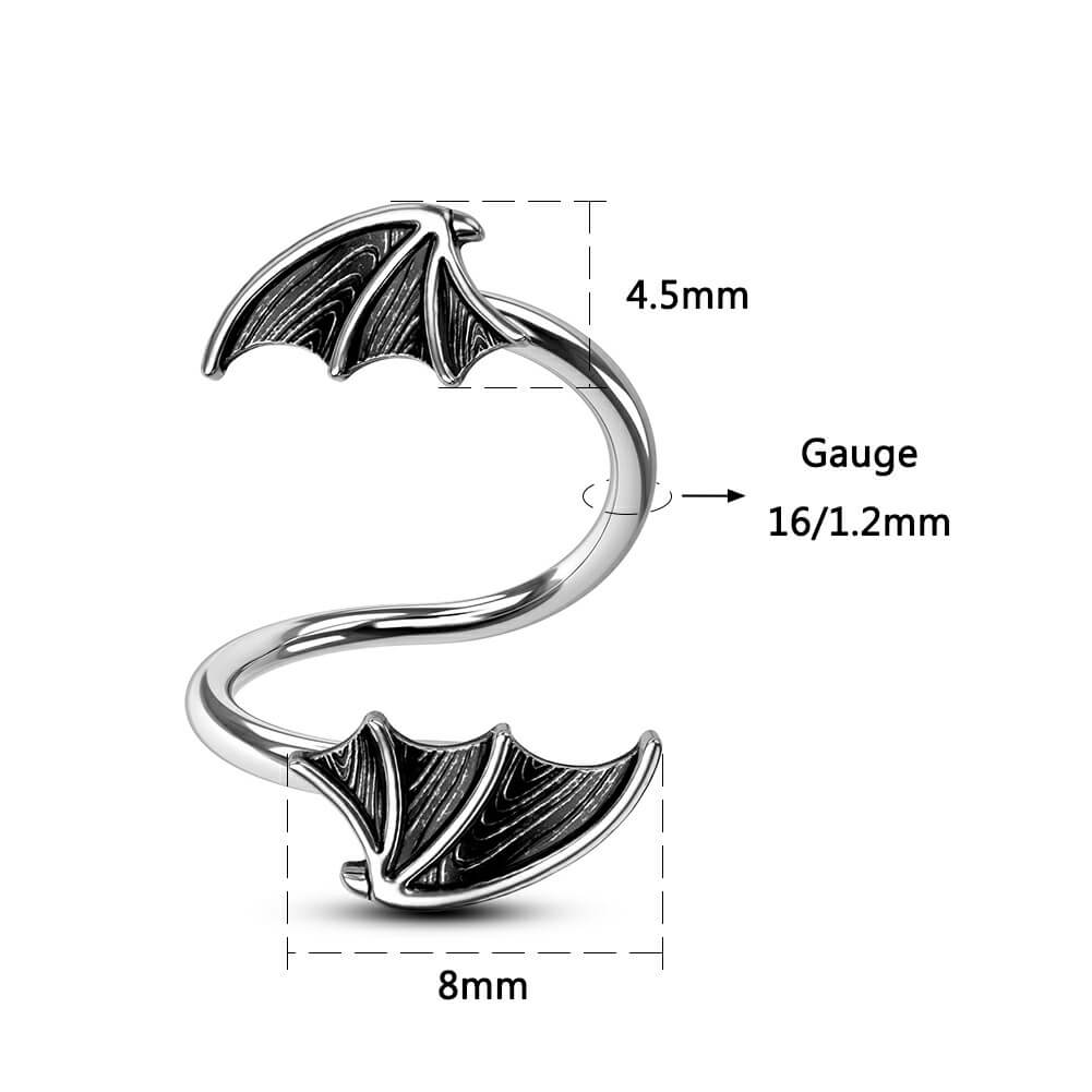 S-Shaped Bat Wing Cartilage Ring