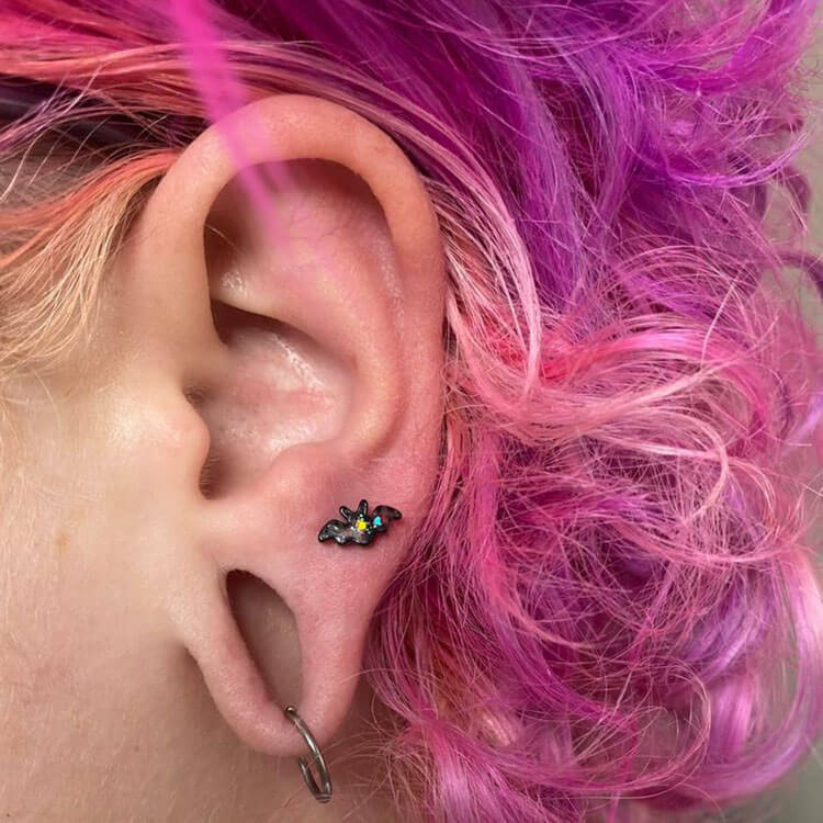 3PCS Spider Bat Moon Cartilage Set