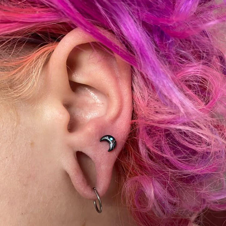 3PCS Spider Bat Moon Cartilage Set