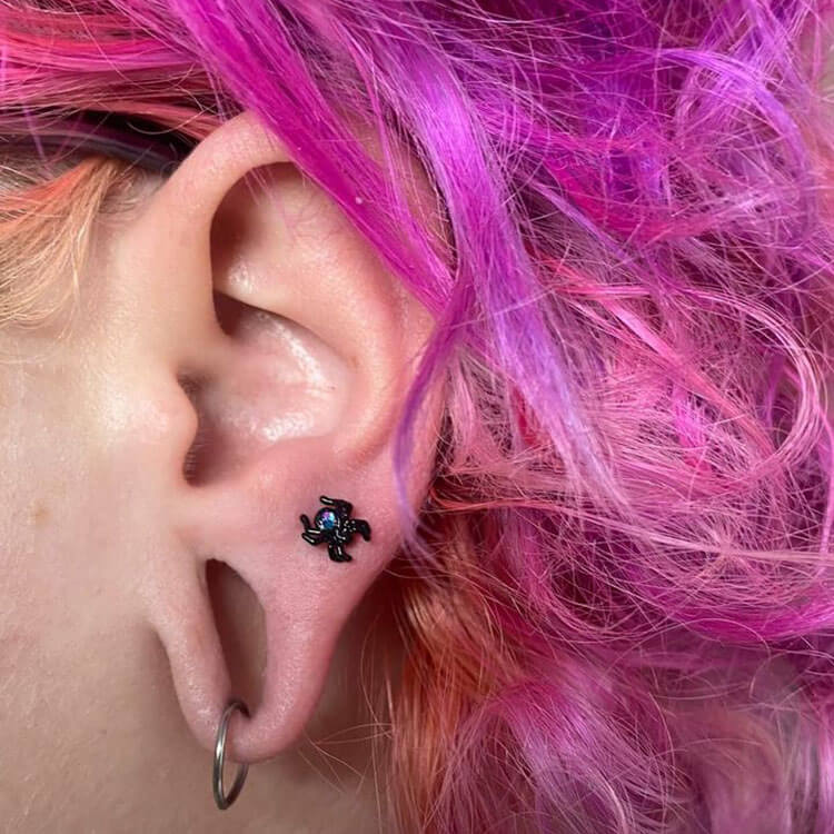 3PCS Spider Bat Moon Cartilage Set