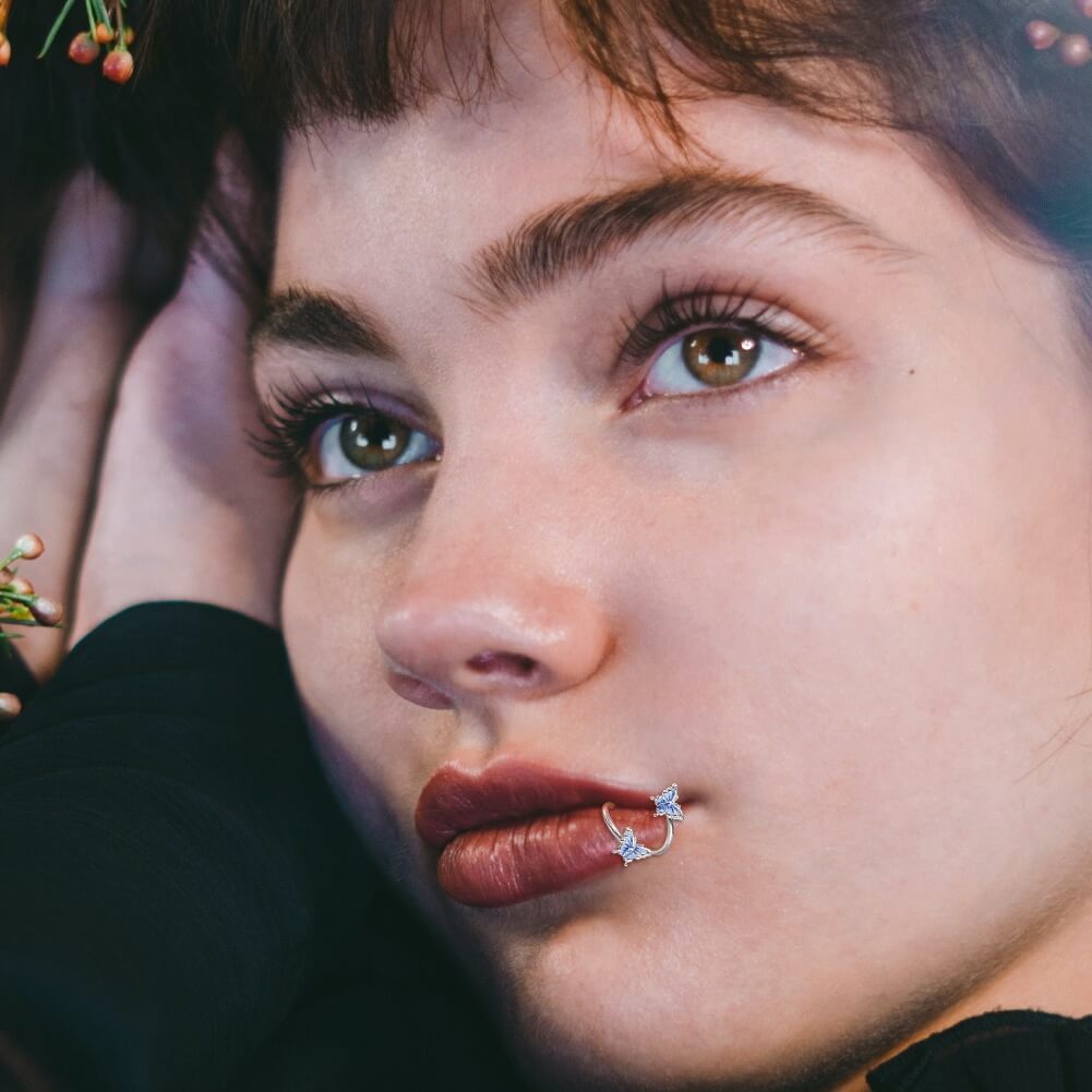 Blue Butterfly S-Shape Helix Ring
