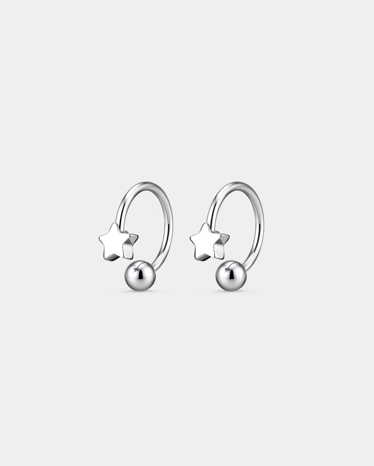 2PCS Star & Ball Lip Stud Set
