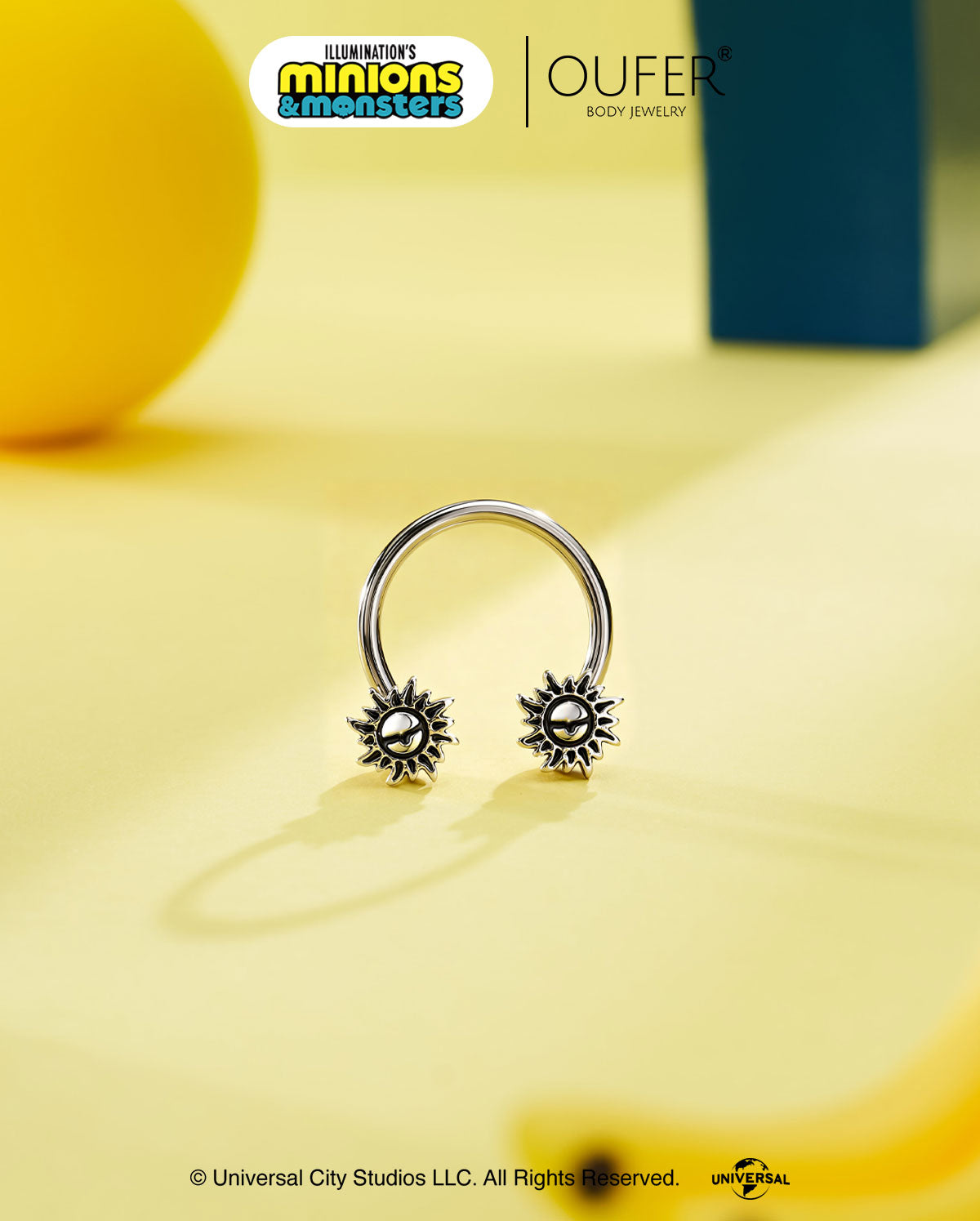MINIONS × OUFER Sun Symbol Horseshoe Septum Ring