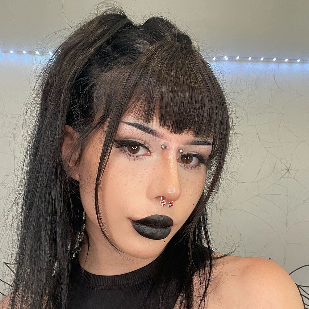 Evil Eye Red Heart Horseshoe Septum Ring