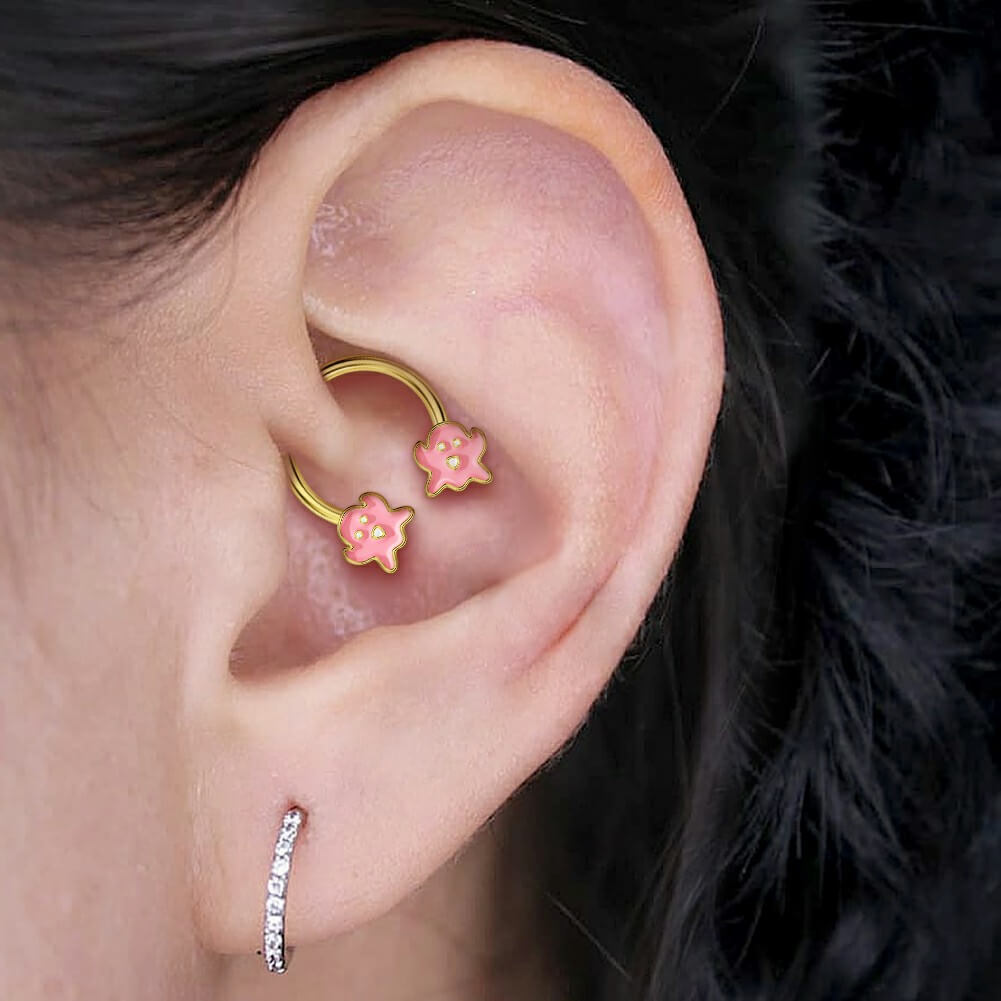 Pink Ghost Horseshoe Septum Ring