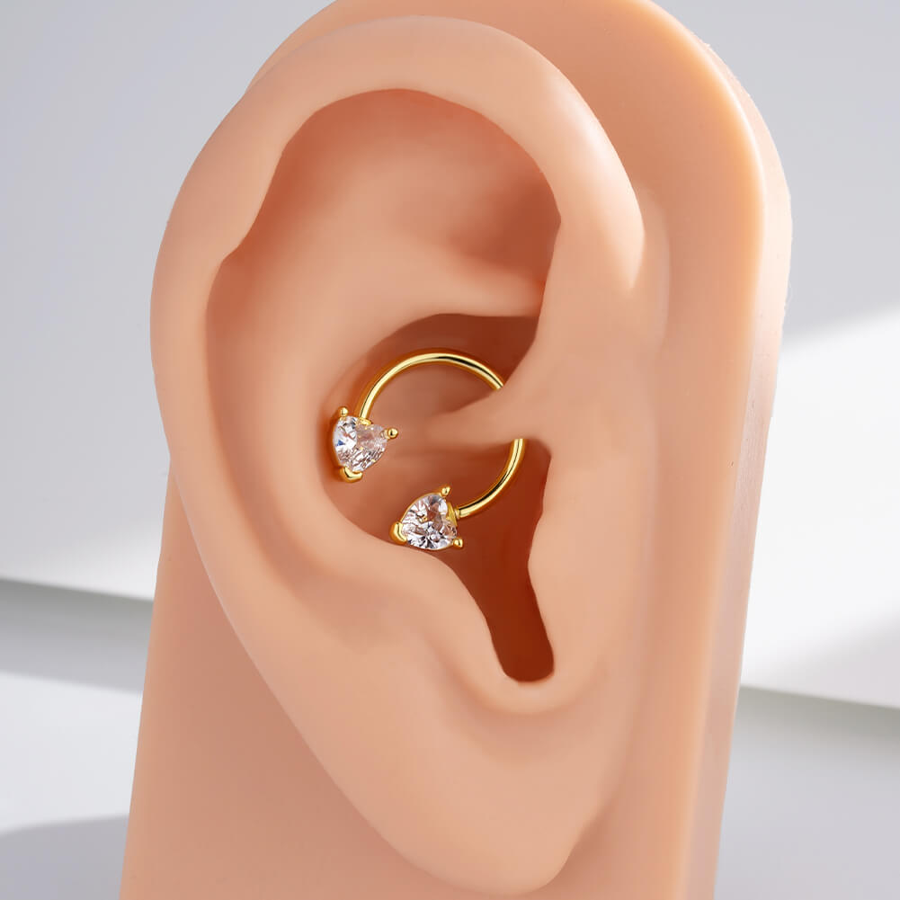 CZ Heart Horseshoe Septum Ring