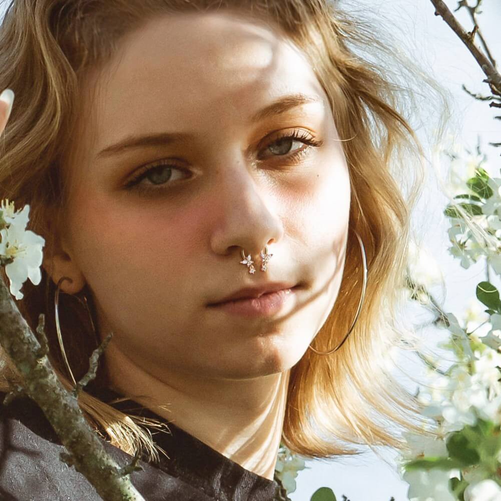 Butterfly Dangle Star Horseshoe Septum Ring