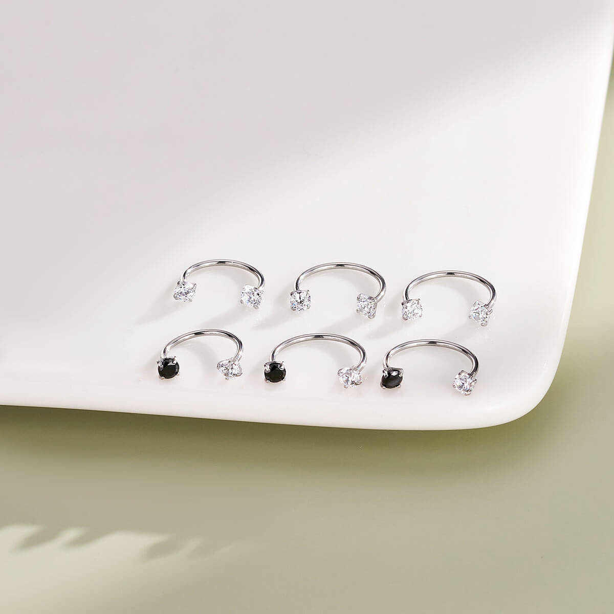 Threadless CZ Horseshoe Nose Ring