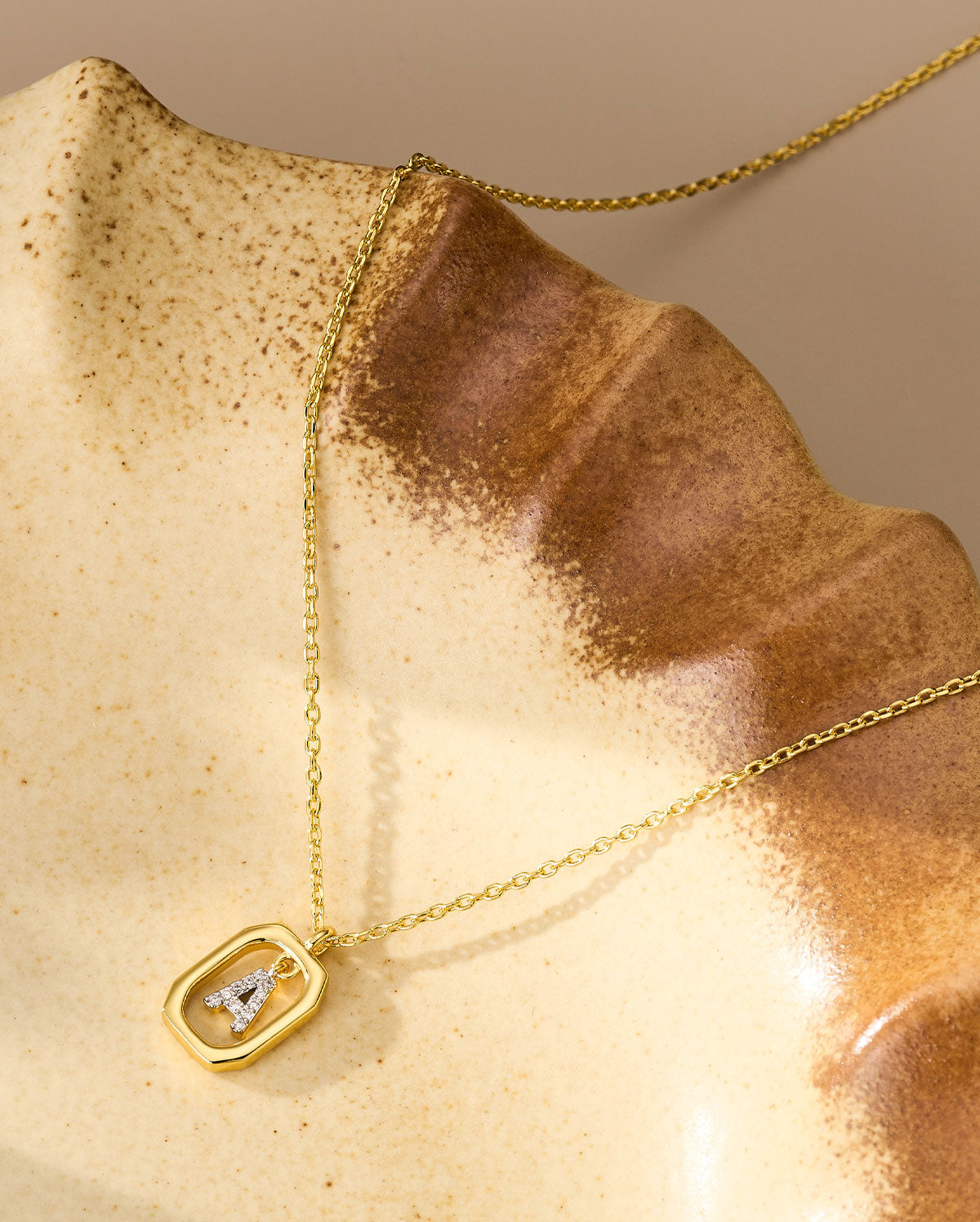CZ Initial Letter Pendant Necklace