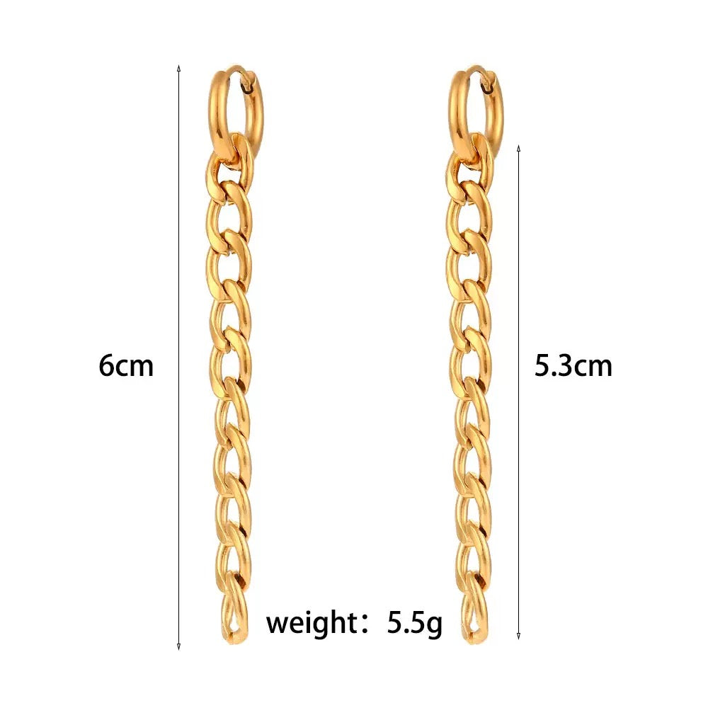 2PCS Minimalist Long Chain Drop Earrings
