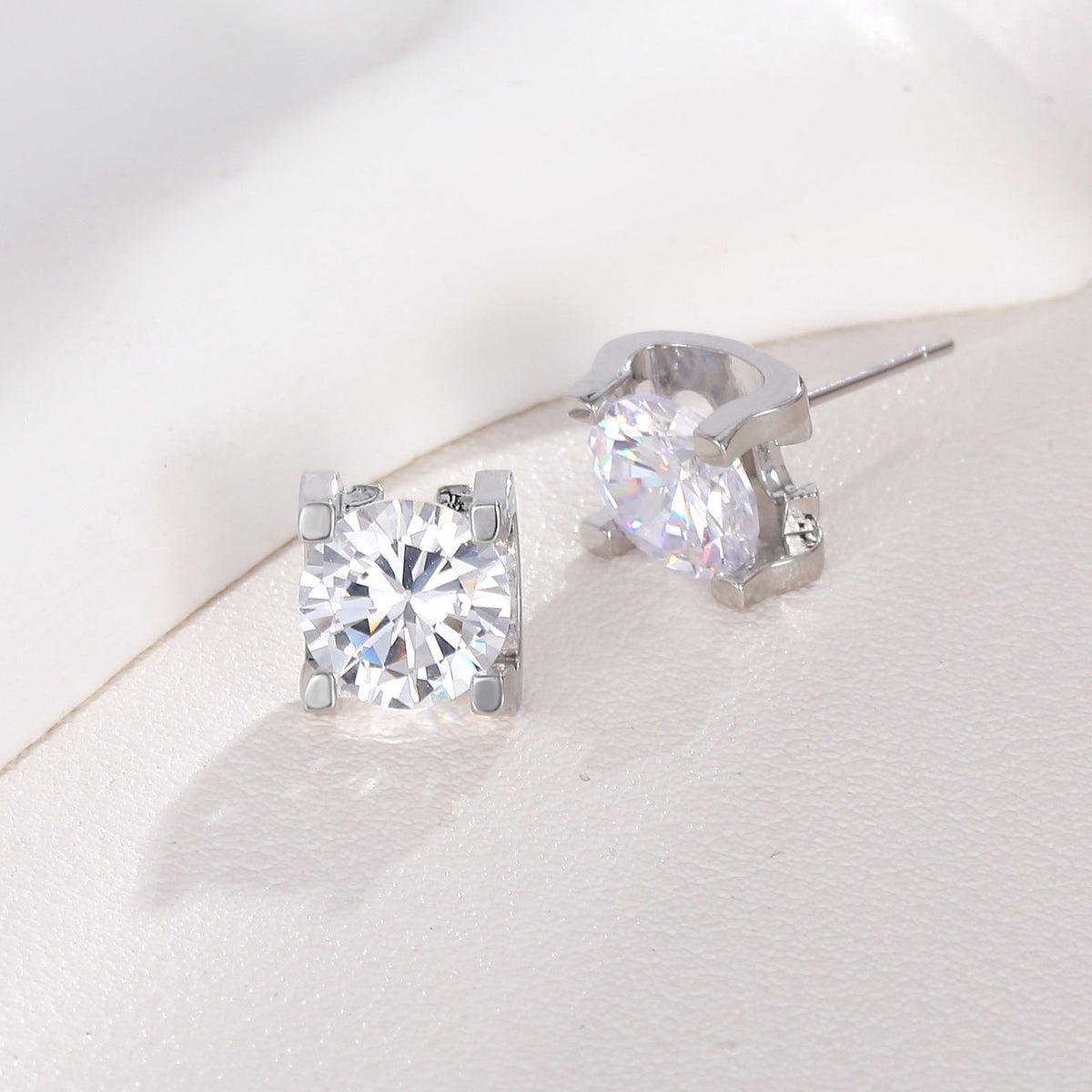 2PCS Minimalist CZ Earring Studs