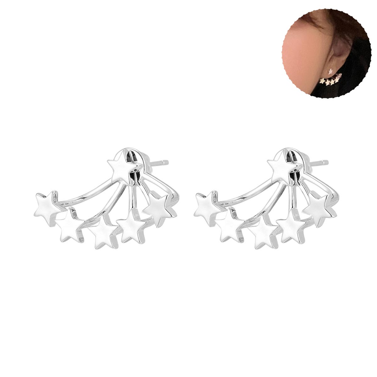 2PCS Elegant Full of Stars Stud Earrings for Women