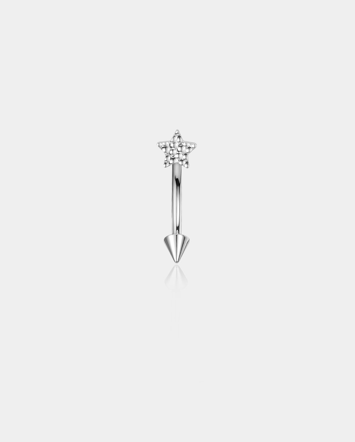 Hammered Star Internally Threaded Eyebrow Rook Ring