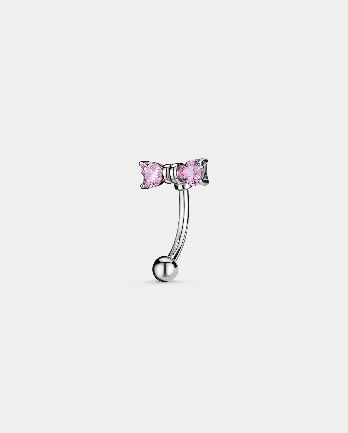 Pink CZ Bow Eyebrow Stud