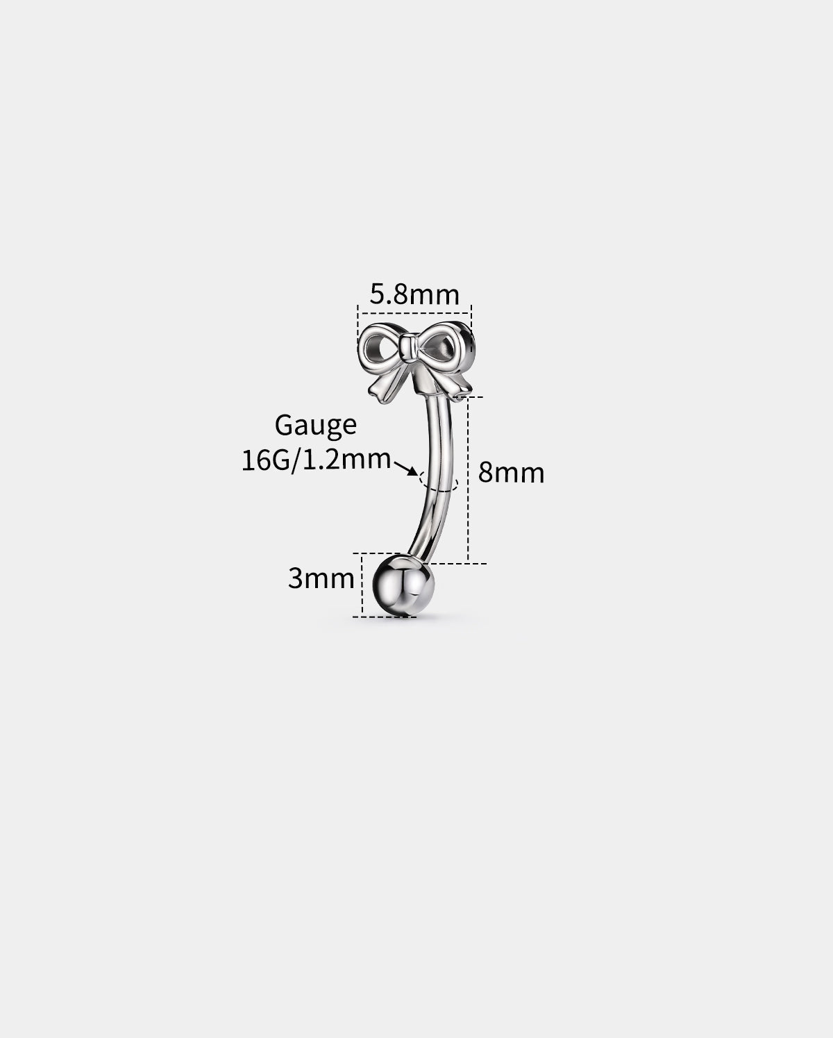 Minimal Bow Eyebrow Stud