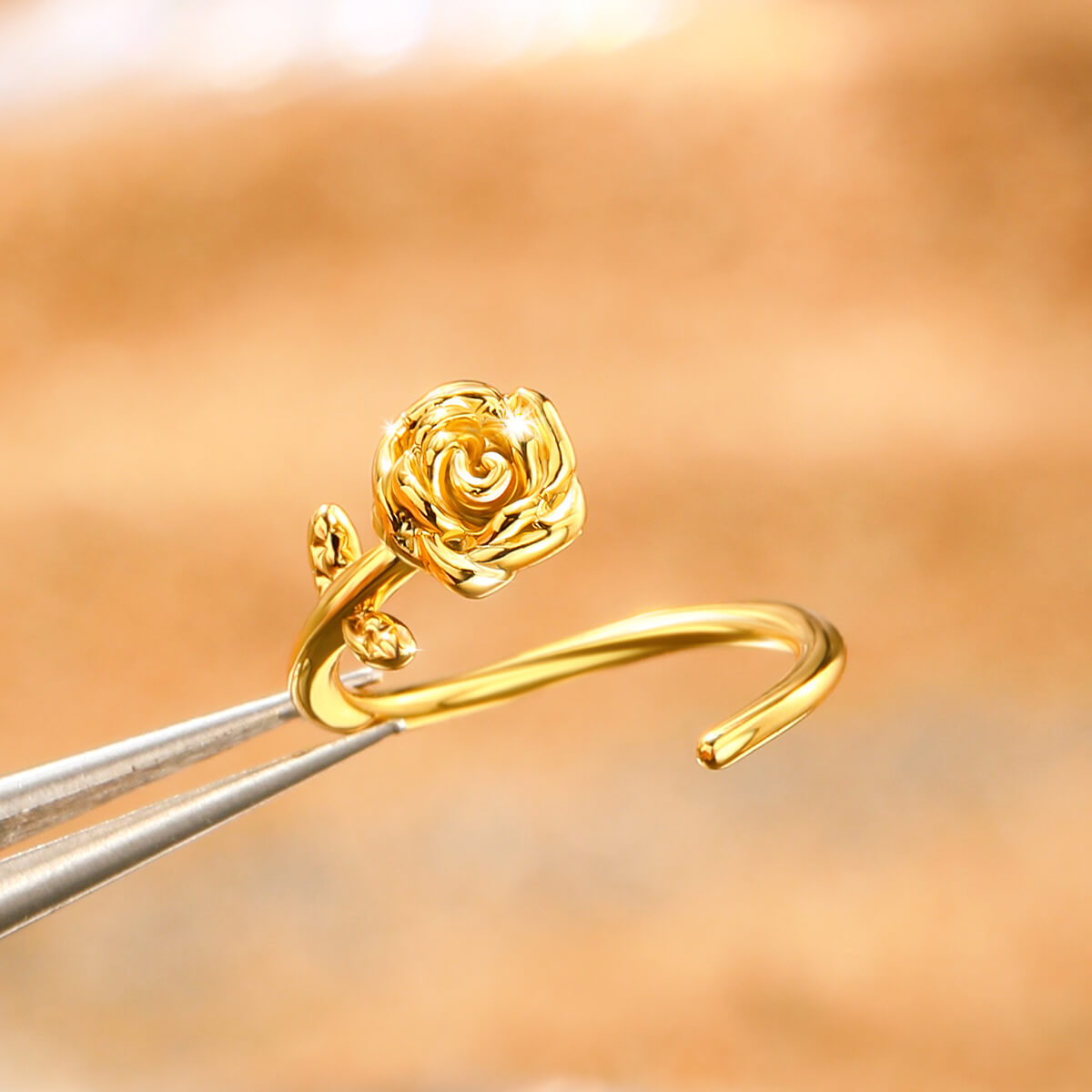 Engraved Rose Seamless Nose Hoop
