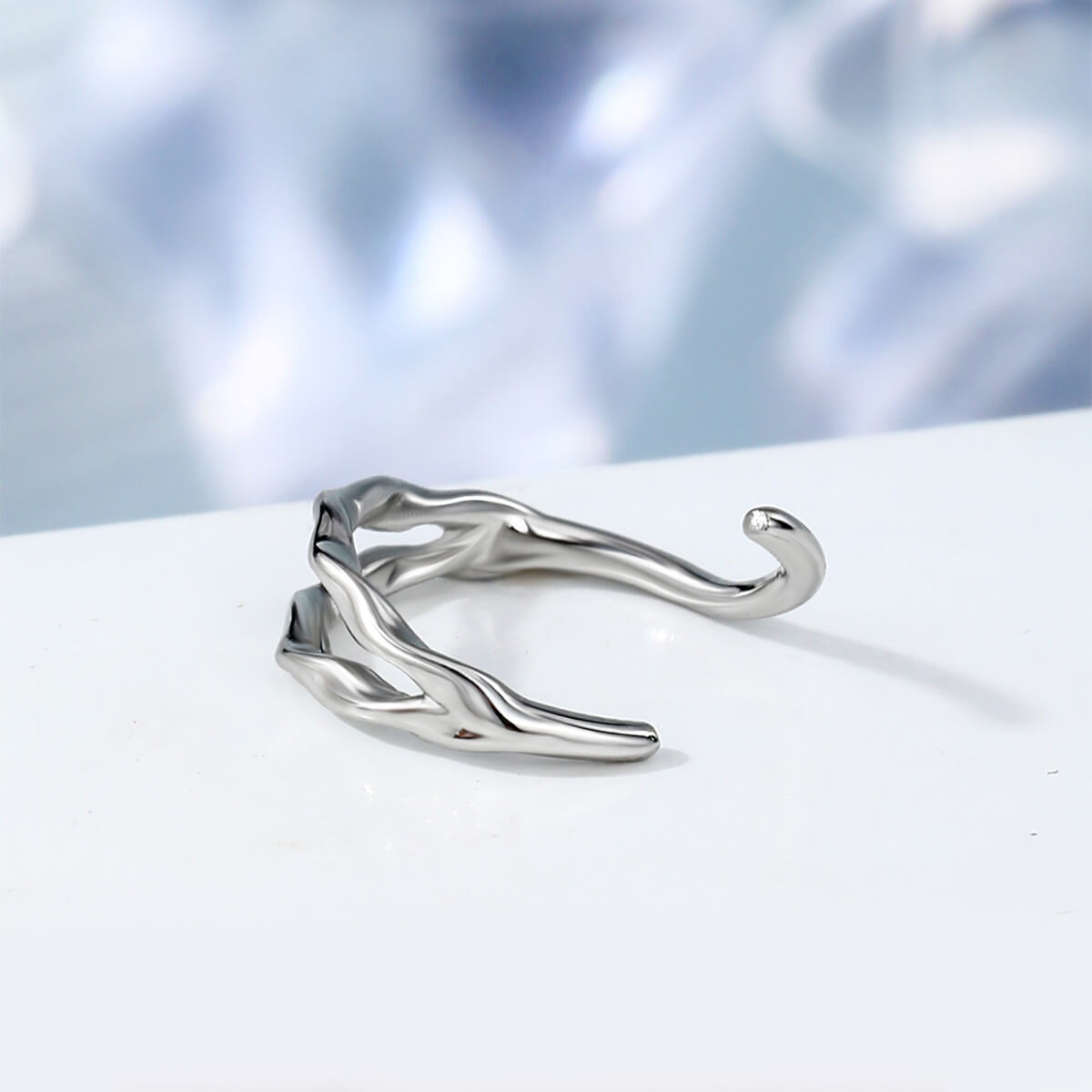 Waved Double Nose Ring Hoop