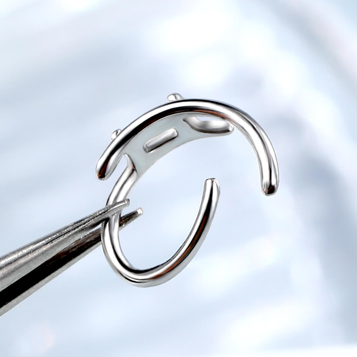 Rectangle CZ Seamless Nose Hoop