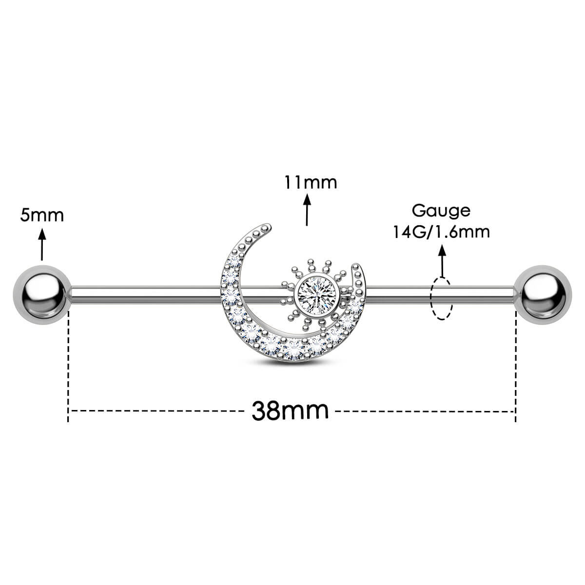Moon and Sun Industrial Barbell