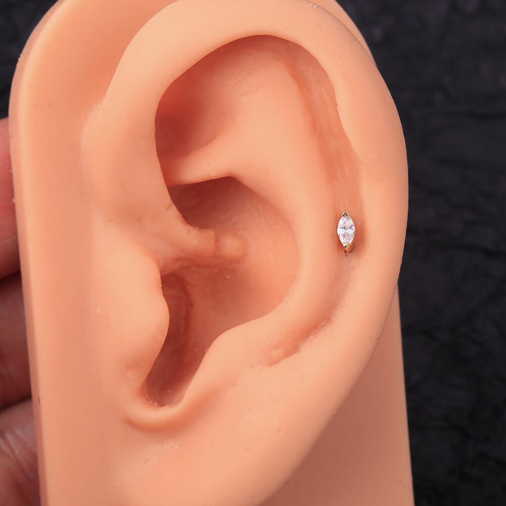 14K Gold Teardrop Tragus Cartilage Earring