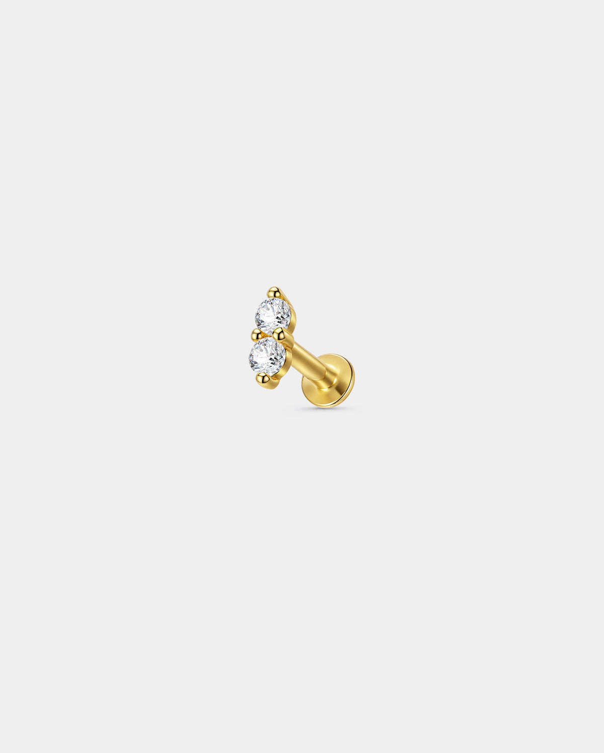 14K Solid Gold Moissanite Cartilage Stud